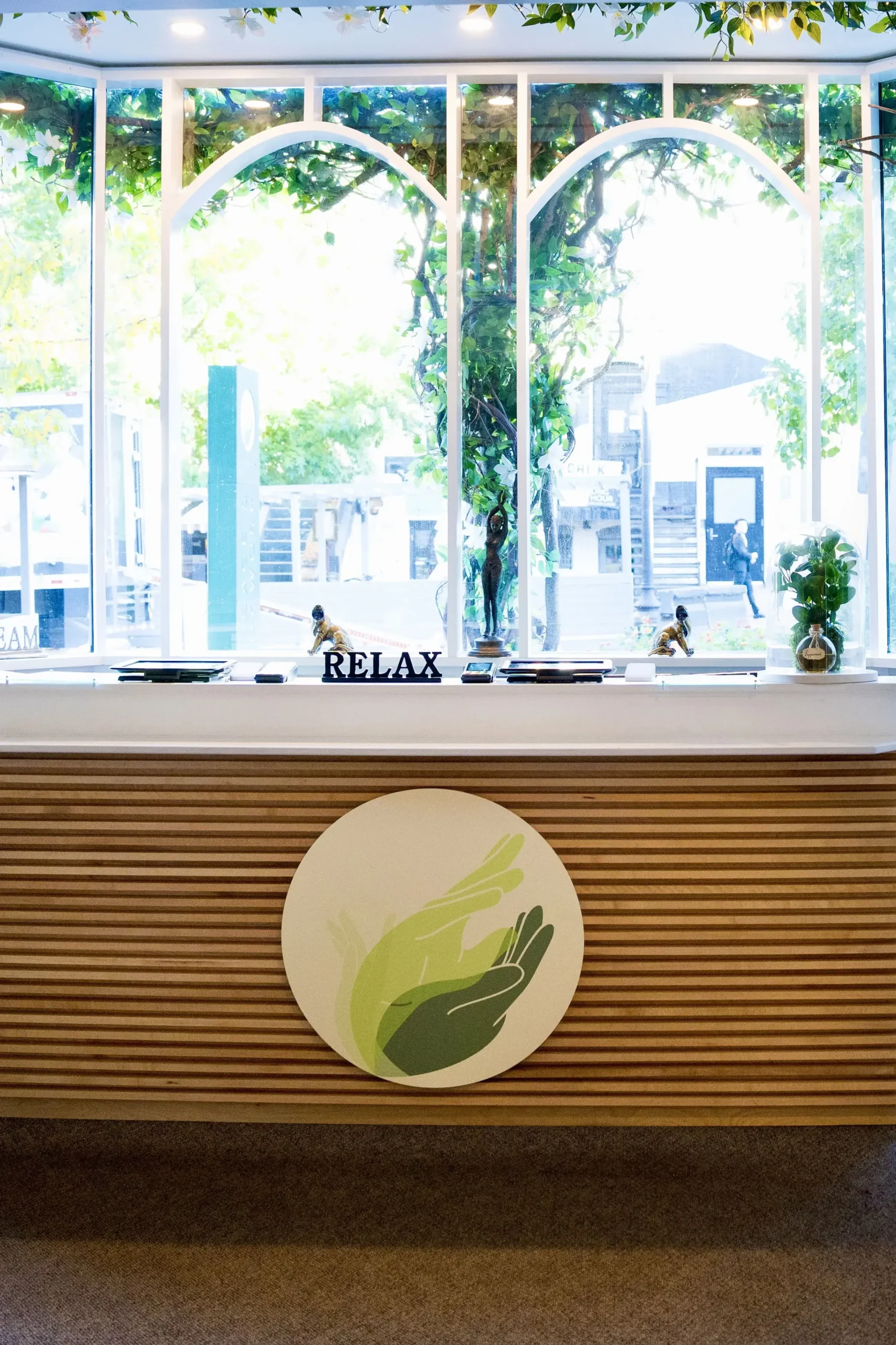 The welcoming reception desk at Deluca Massage & Bodywork